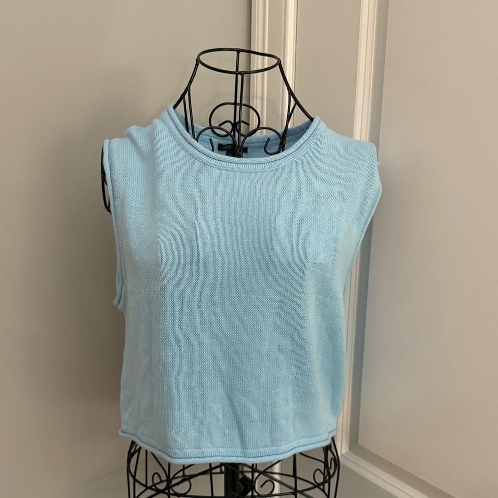 Wild Fable Cropped Sleeveless Baby Blue Top in Size Large